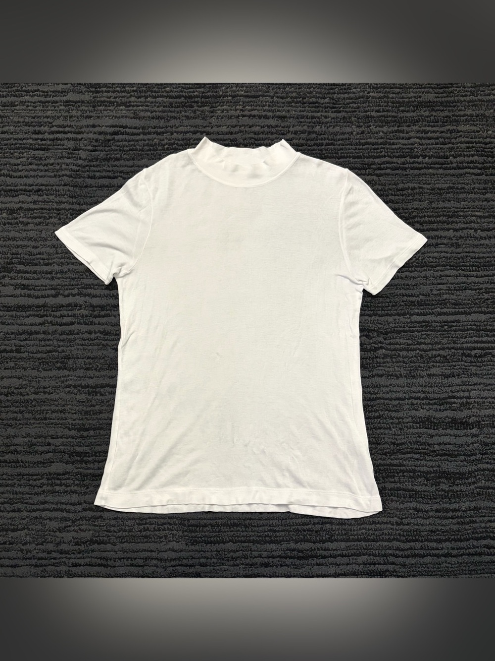 Vince White Short-Sleeve Mock Neck Tee